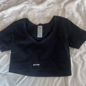 Bo+Tee Black Women's Crop Top